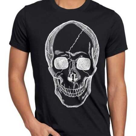 style3 Print-Shirt Herren T-Shirt Skull Totenkopf Harley Rocker Punk Tattoo gothic knochen biker us