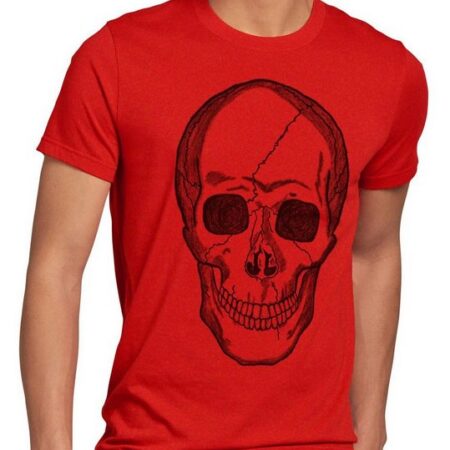 style3 Print-Shirt Herren T-Shirt Skull Totenkopf Harley Rocker Punk Tattoo gothic knochen biker us