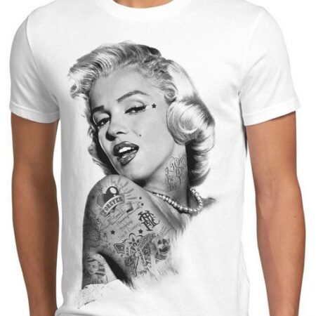 style3 Print-Shirt Herren T-Shirt Tattoo Marilyn inked rock punk star marylin monroe tätowiert gun