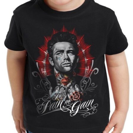 style3 Print-Shirt Kinder T-Shirt Dean Tattoo james rock tätowiert biker usa