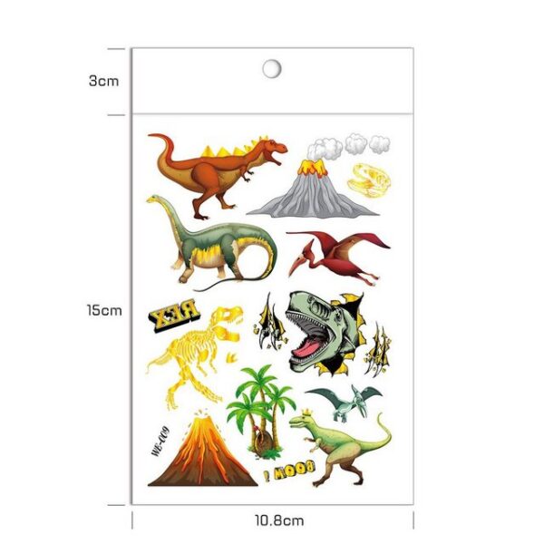 sundiguer Kindertattoo Kinder-Tattoo, Dinosaurier-Tattoos, Glitzer-Dinosaurier-Tattoo-Set, Wasserdichte Dinosaurier-Kinder-Tattoos, Aufkleber für Jungen, Kinder