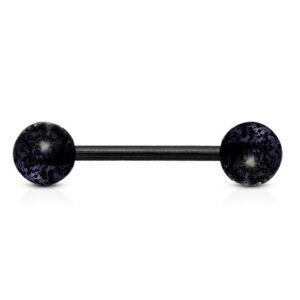 viva-adorno Brustwarzenpiercing Zungenpiercing Barbell Piercing Stab Zungenpiercing Kunststoff, Glitter Glitzer Kugeln Acryl flexibel