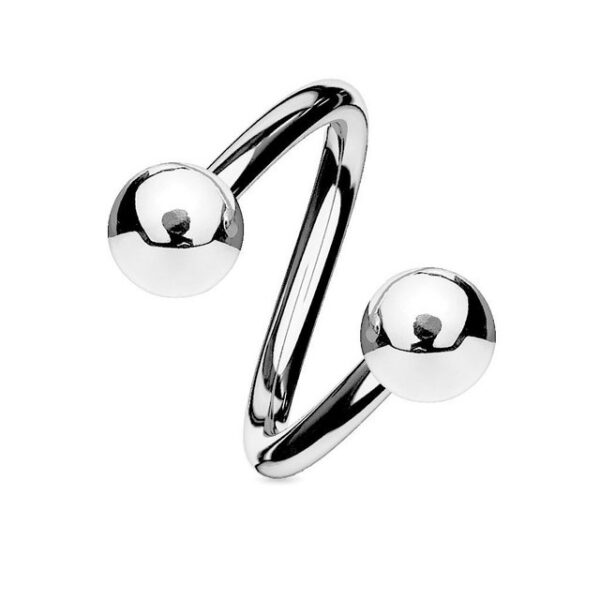 viva-adorno Piercing-Set Lippenpiercing Spirale Twist Labret Ohrpiercing Edelstahl Kugel, Doppelkugel Chirurgenstahl Helix Tragus Knorpel