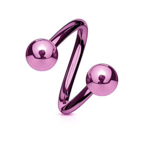 viva-adorno Piercing-Set Lippenpiercing Spirale Twist Labret Ohrpiercing Edelstahl Kugel, Doppelkugel Chirurgenstahl Helix Tragus Knorpel