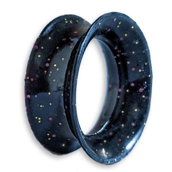 viva-adorno Plug 1 Stück Tube Flesh Tunnel Silikon Ohr Piercing flexibel, Glitter Glitzer Opal schimmernd Größe 8 bis 16mm