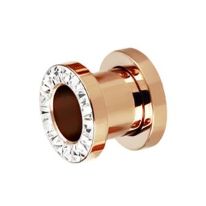 Adelia's Dehnschnecke "Piercing Ohrpiercing", Flesh Tunnel PVD Rosè Gold beschichtet