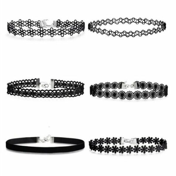 BOTRIBAS Choker-Set Choker Halsketten Set, Gothic Choker-Set Tattoo-Kette Schmuck-Sets (6-tlg)