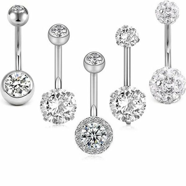 Benda Handels Plug BENDA HANDELS5stk Edelstahl Bauchnabelpiercing Barbell Set Piercing (5-tlg), Edelstahl-Bauchnabelpiercing-Accessoire