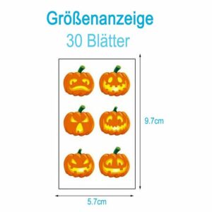 Einemgeld Kindertattoo 30pcs Halloween Tattoo, Narben Tattoos, Temporäre Tattoos, Wasserdicht