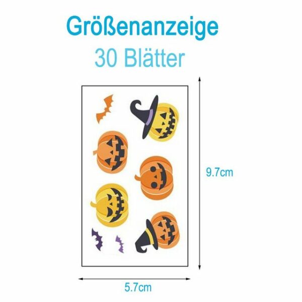 Einemgeld Kindertattoo 30pcs Halloween Tattoo, Narben Tattoos, Temporäre Tattoos, Wasserdicht