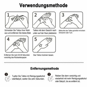 Elkuaie Kindertattoo Cartoon-Uhr leuchtende temporäre Tattoos für Kinder, 12-tlg.