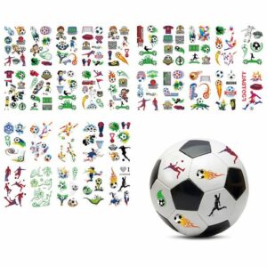 Elkuaie Schmuck-Tattoo 30 Blätter Fußball Tattoo,Tattoo Kinder,Fußball Sticker Tattoo, 30-tlg.