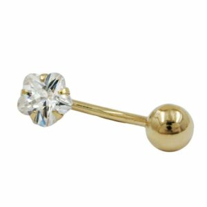 Erario D'Or Bauchnabelpiercing Piercing Zirkonia 14Kt GOLD