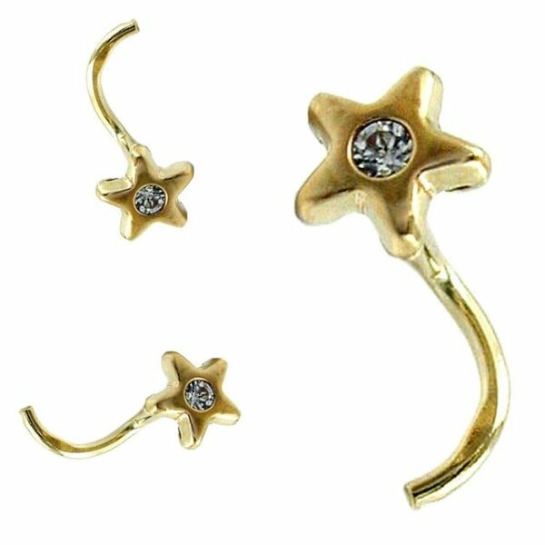 Erario D'Or Nasenpiercing Piercing Stern Zirkonia 14 Karat Gold