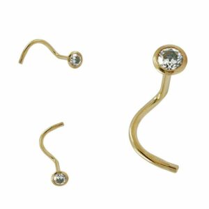 Erario D'Or Nasenpiercing Piercing Zirkonia 9 Karat Gelbgold, Made in Germany