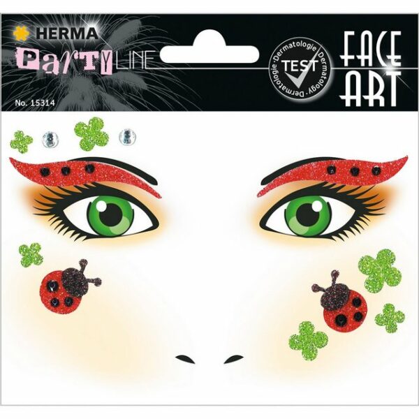 HERMA Schmuck-Tattoo HERMA Face Art Sticker Gesichter "Marienkäfer