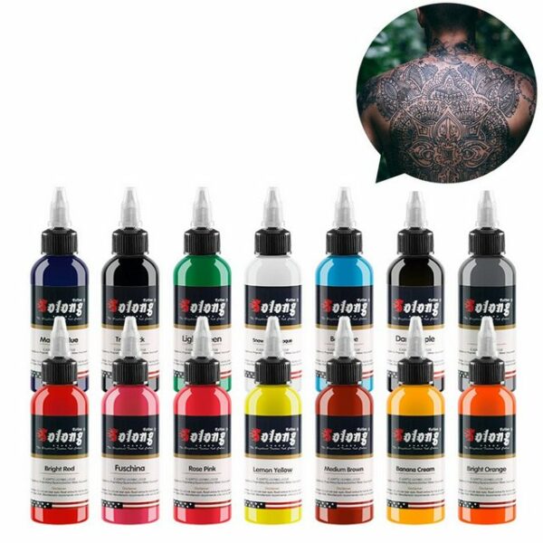 KINSI Schmuck-Tattoo Tätowierungen,Tattoo-Pigmente,Tattoo-Farben,14 Farben,30ml