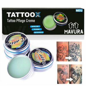 MAVURA Hautcreme TATTOOX Tattoo Pflege Creme Aufhellung Kontrast, Tattoopflege Haut Aftercare Butter