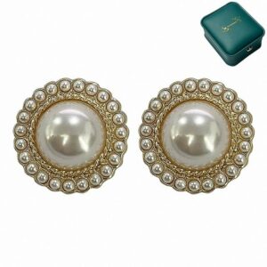 Masendro Perlenohrringe 1 Paar Perlen-Ohrringe mit Clip, kein Piercing erforderlich für Frauen (2-tlg)