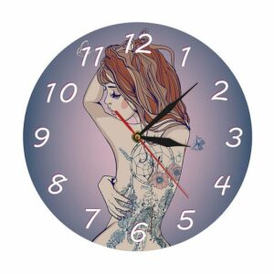 SZLBLAD Wanduhr Zurück zeigen Tattoo Wanduhr