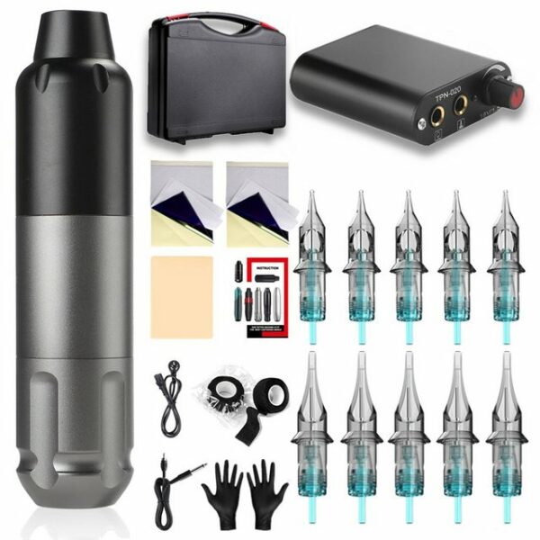 Scheiffy Schmuck-Tattoo Professionelles Beauty Tattoo Maschinenset,Tattoo-Stift,3D-Druck Stift, Starter/Profi-Tattoo-Set, Mit 10 Ersatz-Tattoo-Nadeln