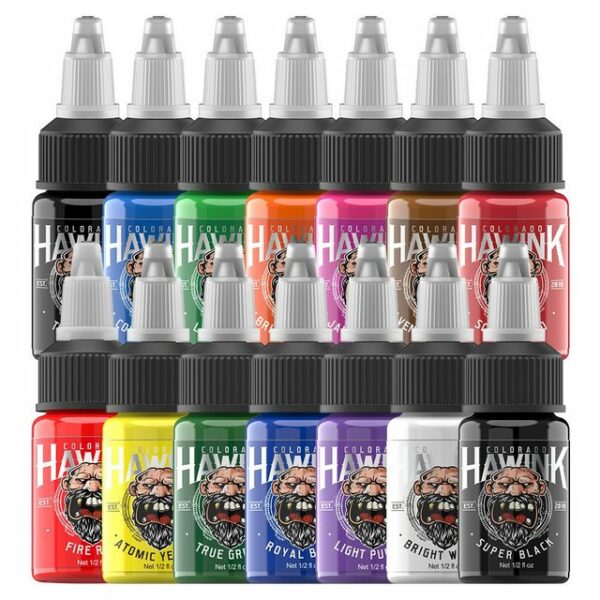 Scheiffy Schmuck-Tattoo Tattoo-Tintenset 14 Farben, Tattoo-Pigmente, Tattoo-Farben, 15ml