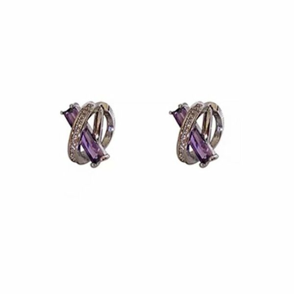 Sdafa Paar Creolen Art Deco Cubic Zirconia Dangle Drop Earrings for Women (Silber Plated Chunky Hoop, 2-tlg., Thick Twist Huggie Earrings Pack), for Multiple Piercing