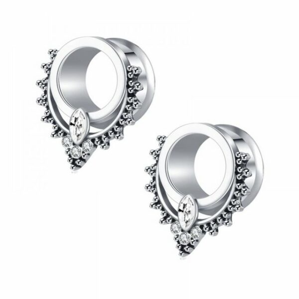 Zulbceo Plug 1 Paar Ohr Plugs Expander Gauges mit Blumen Piercing Schmuck, 6mm (2-tlg)