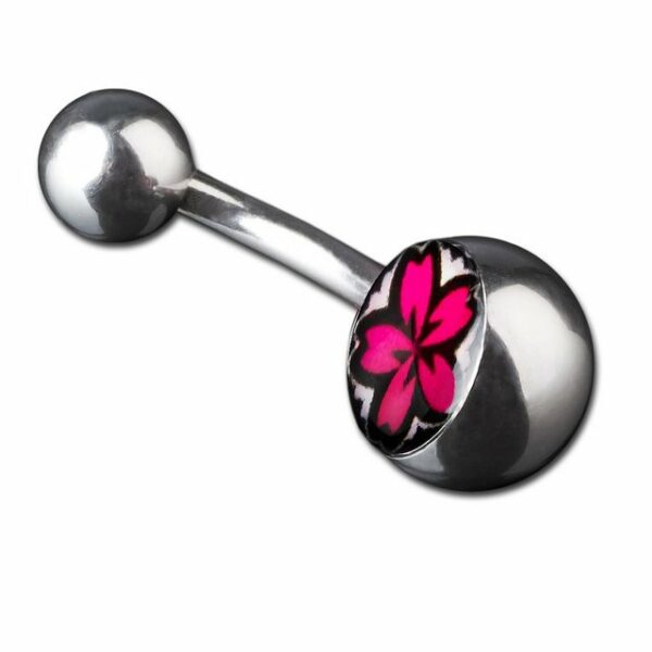 viva-adorno Bauchnabelpiercing Piercing Banane Hibiskus Bananabell 316L Chirurgenstahl, Bauchnabel Piercing Hawaii Blume