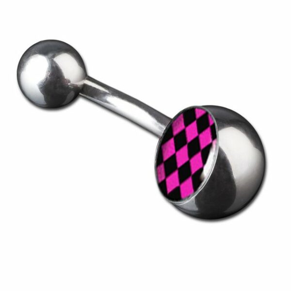 viva-adorno Bauchnabelpiercing Piercing Banane Karo Motiv Bananabell 316L Chirurgenstahl, Bauchnabel Piercing kariert