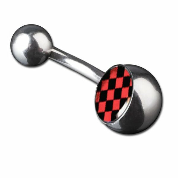 viva-adorno Bauchnabelpiercing Piercing Banane Karo Motiv Bananabell 316L Chirurgenstahl, Bauchnabel Piercing kariert