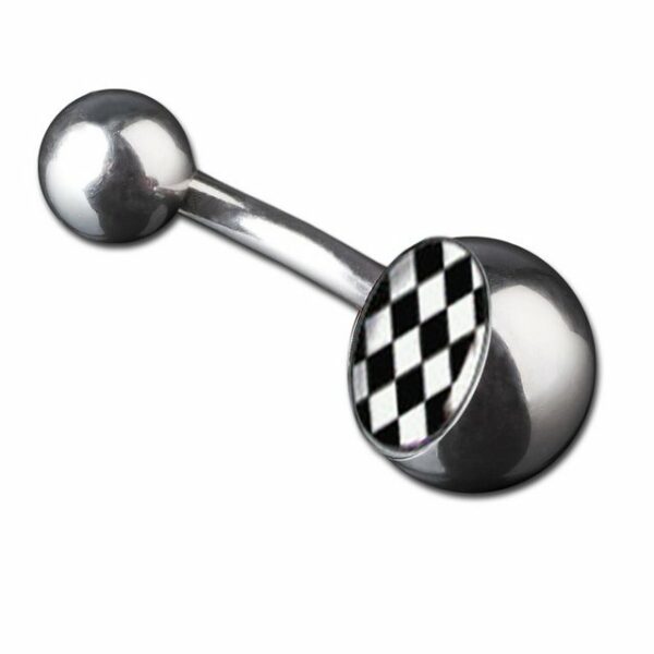 viva-adorno Bauchnabelpiercing Piercing Banane Karo Motiv Bananabell 316L Chirurgenstahl, Bauchnabel Piercing kariert