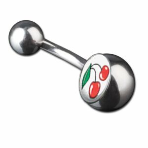 viva-adorno Bauchnabelpiercing Piercing Banane Kirschen Motiv Bananabell 316L Chirurgenstahl, Bauchnabel Piercing Kirsche