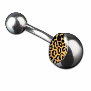 viva-adorno Bauchnabelpiercing Piercing Banane Leopardenmuster Bananabell 316L Chirurgenstahl, Bauchnabel Piercing Leopard Leoprint