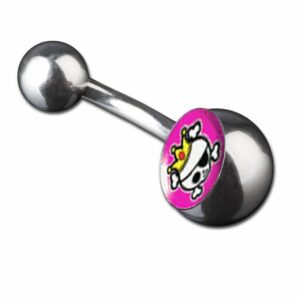 viva-adorno Bauchnabelpiercing Piercing Banane Totenkopf Motiv Bananabell 316L Chirurgenstahl, Skull Bauchnabel Piercing