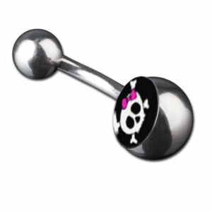 viva-adorno Bauchnabelpiercing Piercing Banane Totenkopf Motiv Bananabell 316L Chirurgenstahl, Skull Bauchnabel Piercing