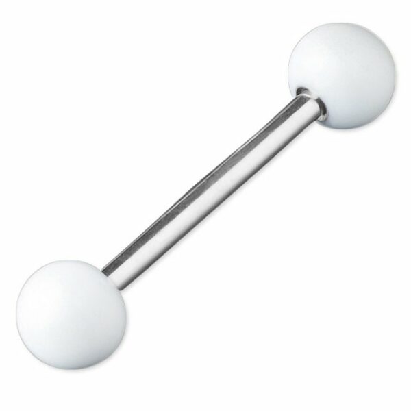 viva-adorno Brustwarzenpiercing Zungenpiercing Barbell Piercing Stab Hantel Zunge Brust, Chirurgenstahl Stahlkugeln glänzend emailliert