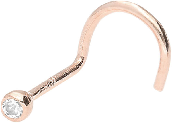 18Karat Echtgold Roségold Nasenstecker mit 1.6mm-Kristall