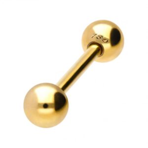 Barbell Hantel 18karat Echtgold Gelbgold  1.6mm x 12mm