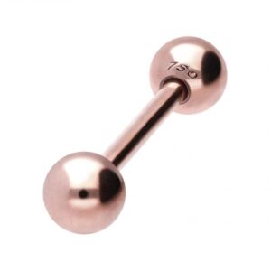 Geschenkidee: Barbell Hantel 18karat Echtgold Roségold  1.6mm x 12mm