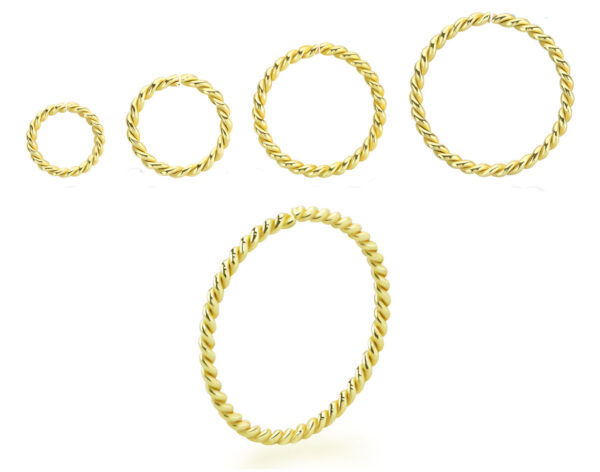 Nasenring aus 14karat Gelbgold Twisted-Design 0.8mm Stärke