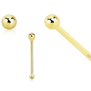 18Karat Echtgold Gelbgold Nasenstecker Pin mit 1.5mm-Kugel