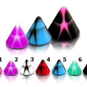 Acryl Piercing Spitze strukturiert 7 Farben Verschluss 1.2mm