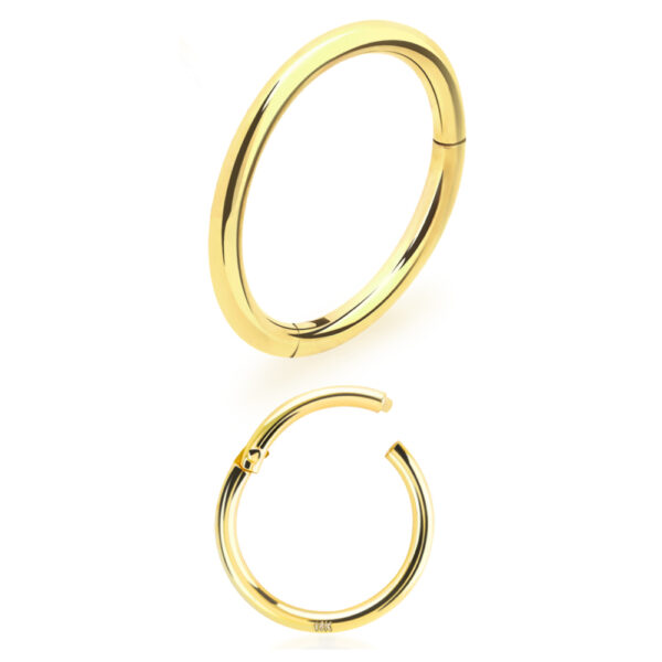 Segmentring Clicker mit Klickverschluss 18karat Gelbgold 1.2mm Stabstärke