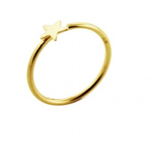 Nasenring Nasenpiercing aus 14karat Gelbgold mit 3mm-Stern mit Geschenkbox