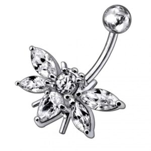 Bauchnabelpiercing Titan 925er Silber-Motiv Schmetterling