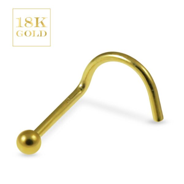 18Karat Echtgold Nasenstecker mit 1.5mm-Kugel