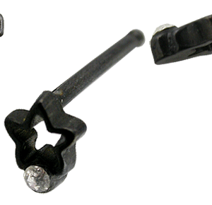 Nasenstecker Pin schwarz Kristall Stern Stahl Nasenpiercing gerade