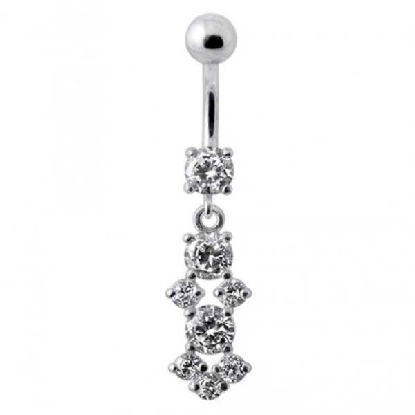 Bauchnabelpiercing Titan 925er Silber-Motiv   8mm/10mm/12mm Stablänge