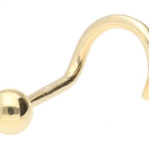 18Karat (750er) Gold Gelbgold Nasenstecker Spirale mit 2.5mm-Kugel